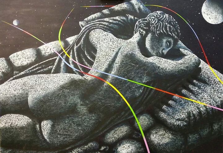 Civilta-perdute-Olio-su-tela-100x70-Battuto-Asta-Arcadia